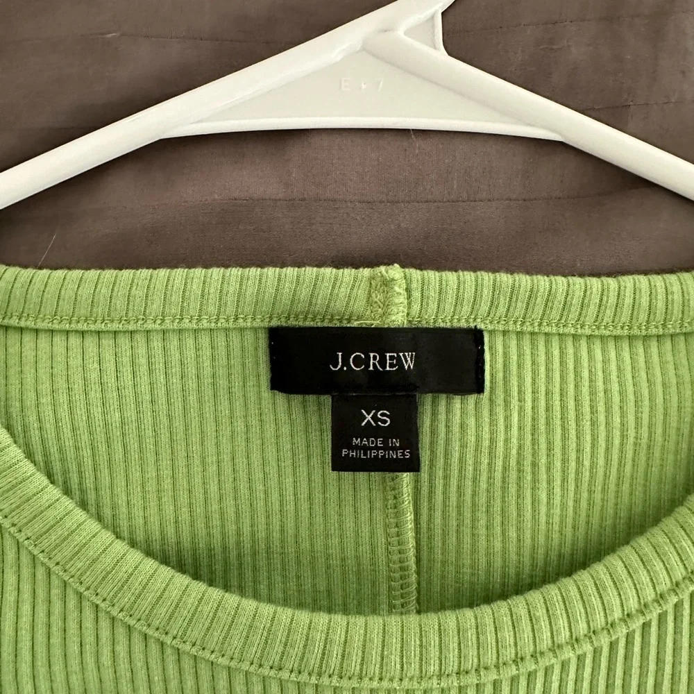 J.Crew NWOT Ribbed Tank Top Green Sleeveless Scoop Neck XS